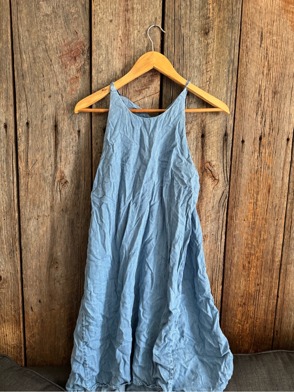 Massimo Light Blue Linen-Blend Sleeveless Maxi Dress